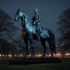 Statue of Ludwig I at night