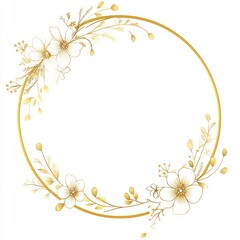 Elegant Floral Wreath with Golden Frame
