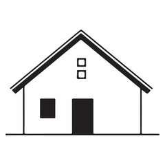 House icon vector art illustration, Black silhouette isolated on a white background
