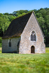 Old english country church in yorkshire. Or ancient french chapel in countryside.
