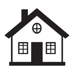 House icon vector art illustration, Black silhouette isolated on a white background