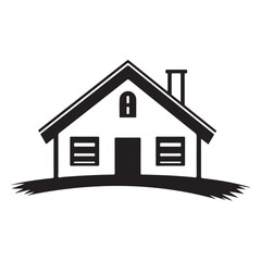 House icon vector art illustration, Black silhouette isolated on a white background