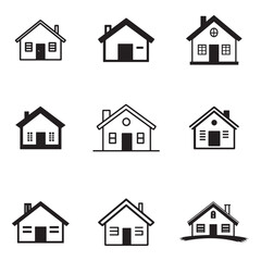 House icon set vector art illustration, Black silhouette isolated on a white background