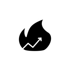 trending fire icon, simple flat style, illustration, logo sign symbol pictogram template, for ui or ux isolated on white for mobile app, editable