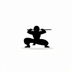 ninja silhouette minimalist vector logo
