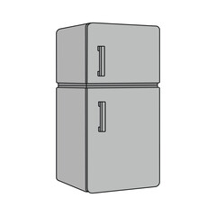 kids drawing vector illustration refrigerator cartoon isolated