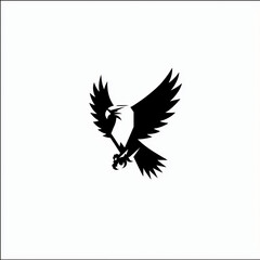 Fototapeta premium minimalist vector logo of eagle talon creating abstract geometric symbol isolated on white background 