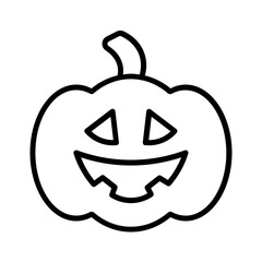 scary pumpkin icon with thin style, perfect for user interface projects
