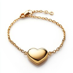 Fototapeta premium Heart-shaped gold necklace.