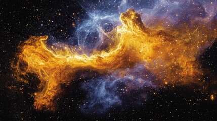 A stunning image of a nebula featuring vibrant colors like orange and blue against a backdrop of stars, showcasing the beauty of the universe.