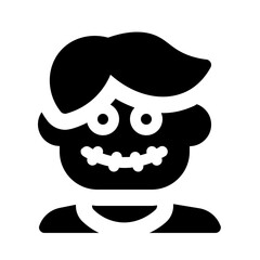 zombie icon with glyph style, perfect for user interface projects