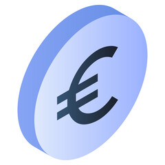 A premium download icon of euro coin