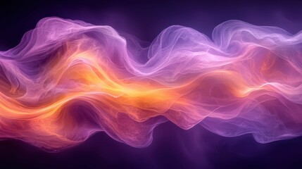 Fototapeta premium An abstract composition featuring fluid, colorful waves in vibrant hues of purple, pink, and orange, creating a dynamic flow.