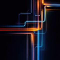 Abstract Lines and Light Trails in a Dynamic Composition with Vibrant Colors, Energy, and Motion on a Dark Background for Modern Digital Art Projects