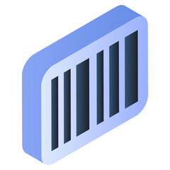 A flat isometric icon of barcode