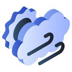 An icon design of windy day