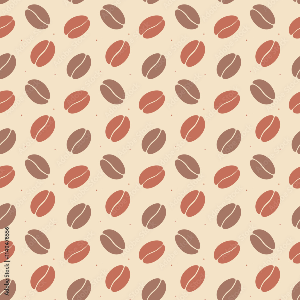 Wall mural coffee background with mocha mousse color. Coffee beans pattern background.