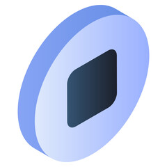 Conceptual flat isometric icon of stop button