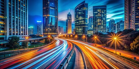 Fototapeta premium Long Exposure Photography Trends: Light Trails, Cityscapes, Abstract Art, Night Photography, Urban Photography, Creative Lighting, Artistic Photography, Modern Photography, Trending Photography Styles