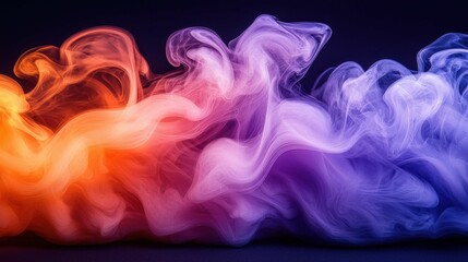 This image showcases vibrant swirls of fluid colors, blending orange, purple, and white in an artistic display, evoking a sense of motion and energy.