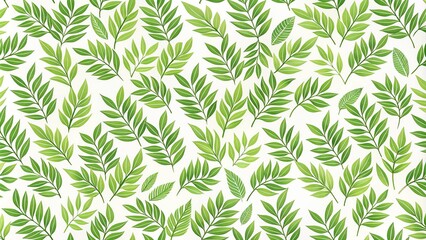 Obraz premium Stylized green leaves on white background