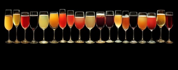 Many glasses of different wine