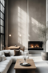 Fototapeta premium Minimalist Hallway Interior in Boho Style