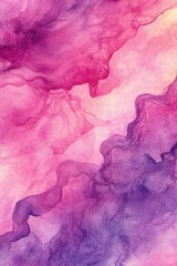 Naklejka premium Ethereal pink and purple watercolor wash with flowing blends.
