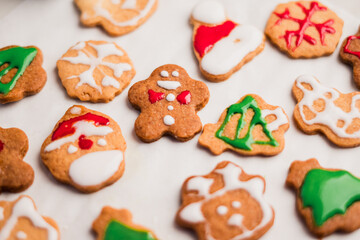 colorful cute cookies decorated with love for the Christmas Concept