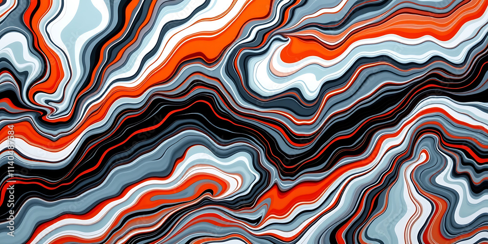 Wall mural flowing ink trails - dynamic ink streams swirling through a marble-like texture. backdrop background
