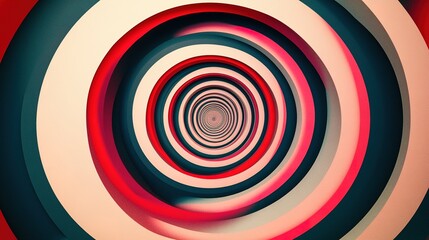Naklejka premium Hypnotic spiral pattern in red and black tones