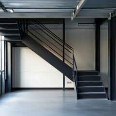 Architecture: Metal garage stairs