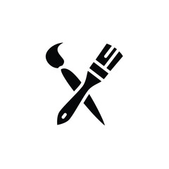 crossed Paint brush solid icon vector design good for web or mobile app