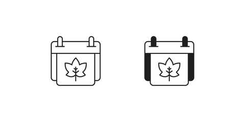 Autumn set icon with white background vector stock illustration