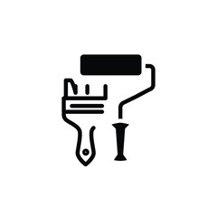 Paint roller solid icon vector design good for web or mobile app