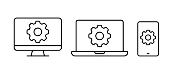 Setup Icon Vector Set. Device Settings Symbol