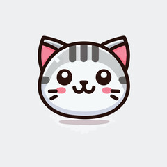 logo cute cat, vector, illustration
