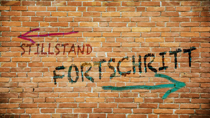 Signposts the direct way to Progress versus Standstill