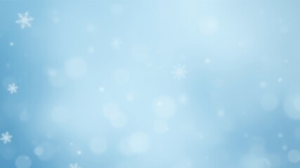 Serene Light Blue Winter Background with Falling Snowflakes