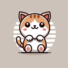 logo cute cat, vector, illustration