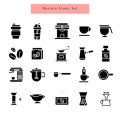 barista coffee element icon set vector illustration
