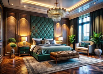 Obraz premium Luxury Bedroom Decor Ideas: Elegant Master Suite Design Inspiration | Modern & Chic Interior Design