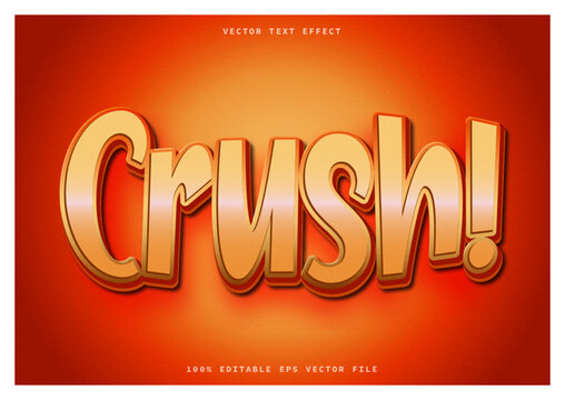 crush 3d text effect editable text vector