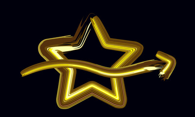 star design, 3D geometric icon set, glass retro futuristic object, cross, star. Acrylic gradient abstract design element