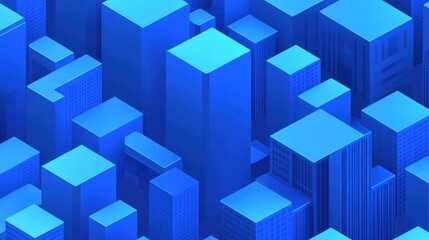 Isometric blue city blocks.