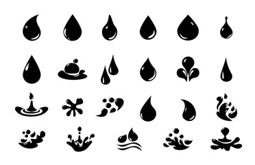 Obraz premium water drop icons silhouette vector illustration