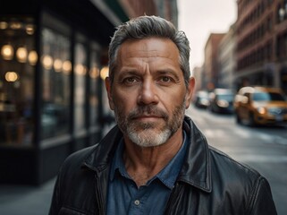Obraz premium portrait of a man in a city