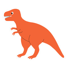 Cute dinosaur tyrannosaurus character. Design element for print, greeting card, invitation, book
