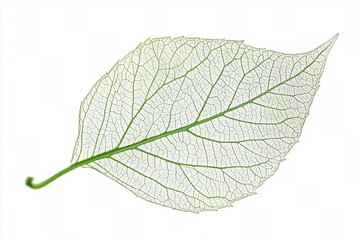 Obraz premium Close up view of a green leaf showcasing intricate vein patterns and textures in natural sunlight