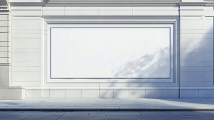 An empty billboard on a city wall invites promotional designs.